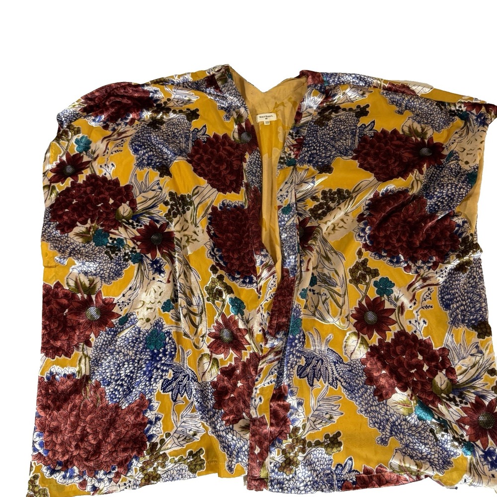 World Market Womens One Size Velvet Burnout Kimono Vest Boho